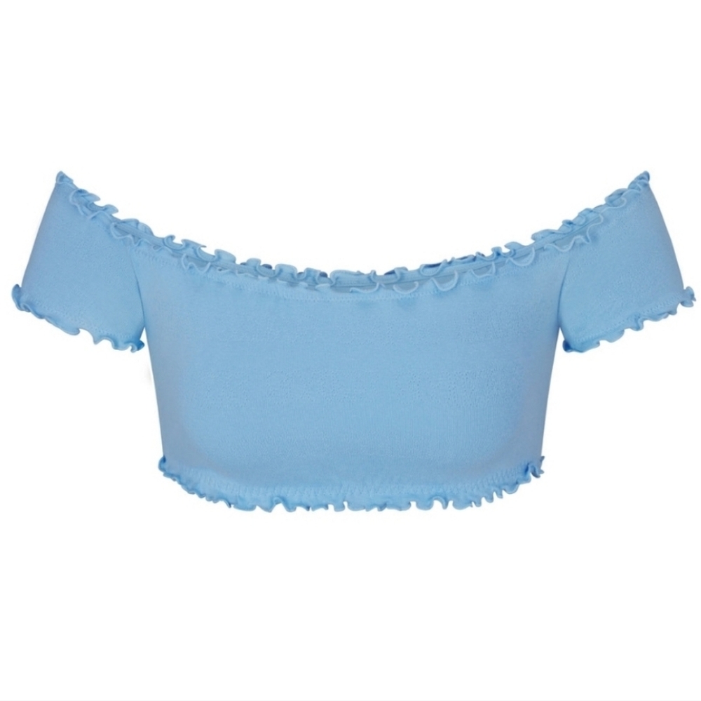 Skims Ruffled Crop Top - Picture 3 of 9